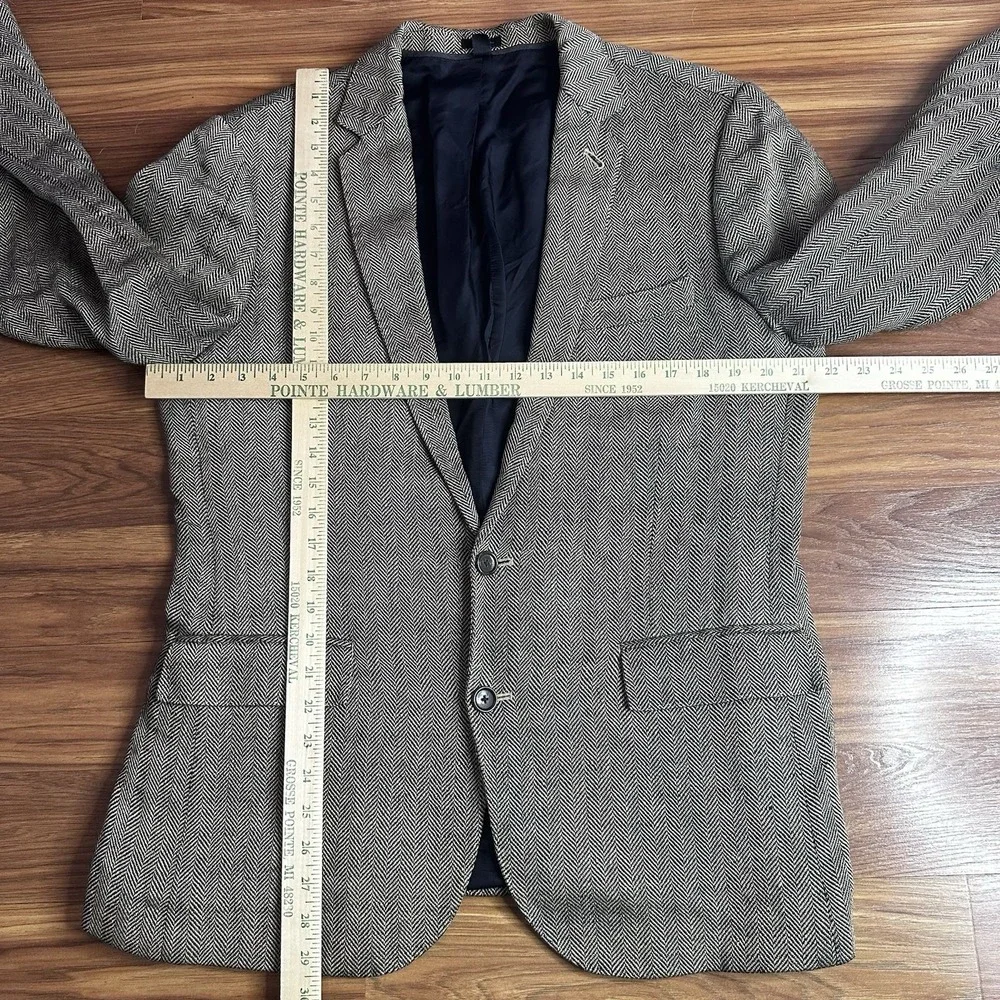 J Crew Ludlow Sport Coat Blazer Mens 40R Brown 100% Linen Herringbone Twill